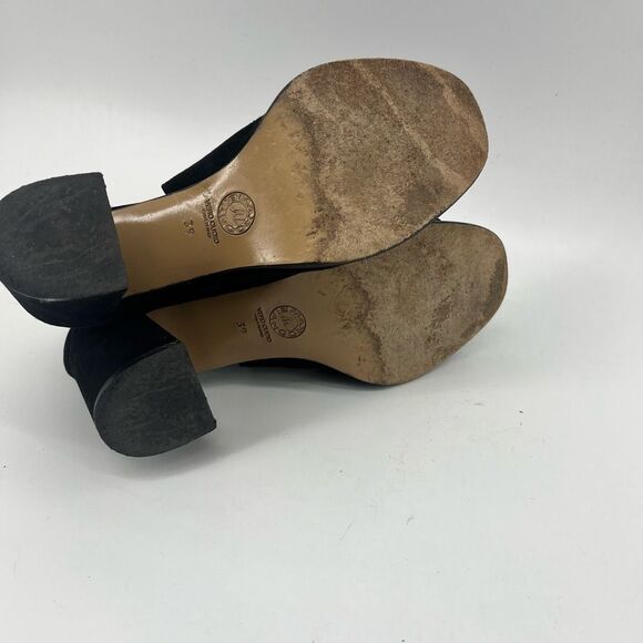 Gabriella Michael‎ Women's Black Suede High Vamp Buckle Sandal 39/8.5 - Picture 4 of 9